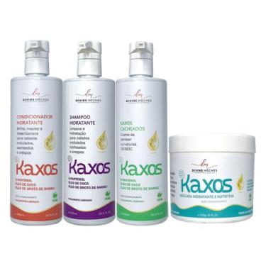 Imagem de Kit Divine Mèches Kaxos Shampoo Condicionador Creme para Cacheado Másc
