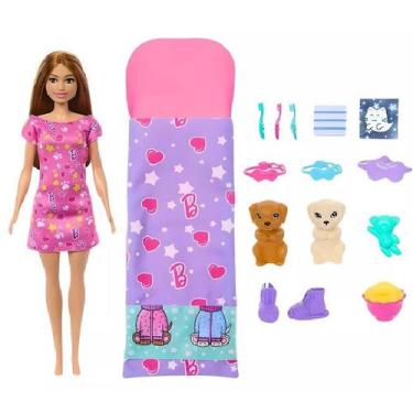 Imagem de Barbie Family Festa Do Pijama Com Cachorrinho Hxn01 Mattel