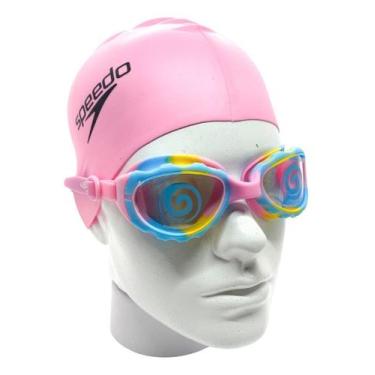 Imagem de Kit Natação Oculos E Touca Infantil Menina 2 Anos+ Speedo, Touca swinj