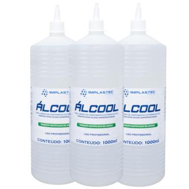 Imagem de Kit 3 Álcool Isopropilico 1L - 99,8% PCI Limpeza Eletrônica, Placas e 