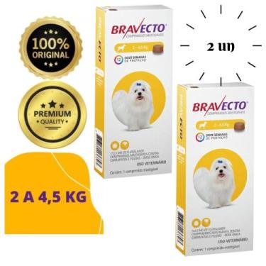 Imagem de kit 2 Bravecto Antipulgas 2 a 4,5kg 112,5mg  - MSD Saúde Animal