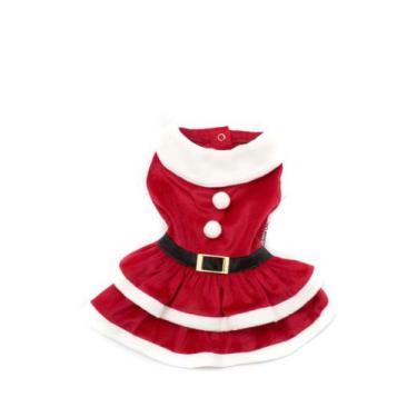 Imagem de Vestido de Natal para Cachorro e Gato Pet - Bichinho Chic, 1, Vermelho