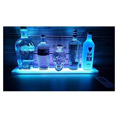 Imagem de Prateleira de licor LED de 6 m de comprimento e visor da garrafa, prateleiras programáveis incluem controle remoto sem fio e fonte de alimentação.