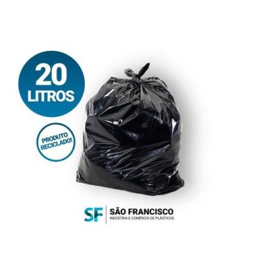 Imagem de Saco De lixo 20L Com 100 unidades - SF PLASTICOS, Preto