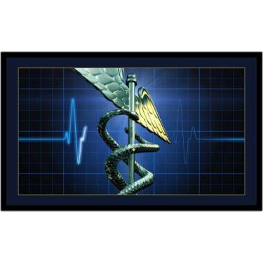 Imagem de Quadro Decorativo Medicina Médicos Bastão de Esculápio Asclépio Consul