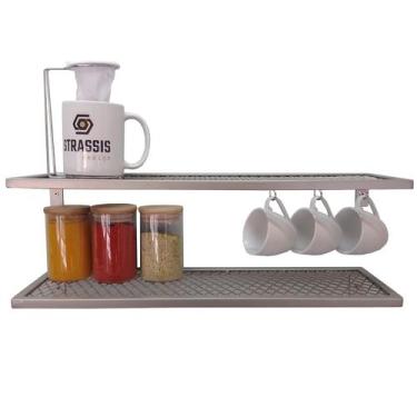 Imagem de KIT 2 Uni Prateleira Strassis Design SD-3020 Metal Champanhe