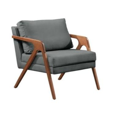 Imagem de Poltrona Decorativa Mona Luxo Madeira Maciça - PARISI