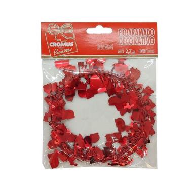Imagem de Fio Metalizado Páscoa Vermelho 2,70m - 10 unidades - Cromus - Rizzo