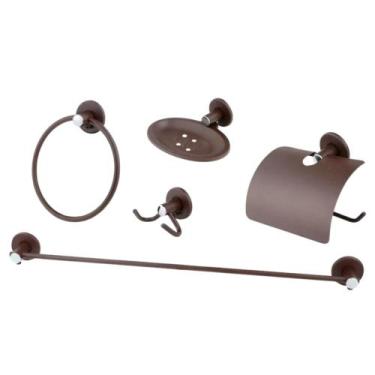 Imagem de Kit Acessórios P/ Banheiro 5 Peças Standard Aco Corten - HC METAIS