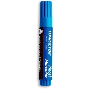 Imagem de Pincel Marcador Permanente Traço Grosso Azul Caixa com 12 Unidades - C