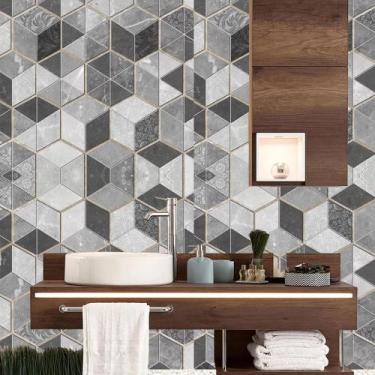 Imagem de Papel de Parede  Textura Pedras Detalhes Cinza  (folha med. 90x300 cm)