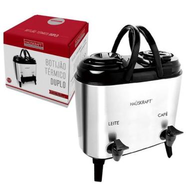 Imagem de Botijão Galão Garrafa Térmico Duplo Leite Inox Camping 12 L - Haüskraf