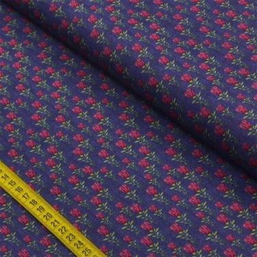 Imagem de Tecido Estampado para Patchwork - Elegance: Mini Floral Marinho (0,50x