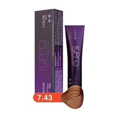 Imagem de Tintura Profissional K.PRO Caviar Color 7.43 Loiro Médio Cobre Dourado