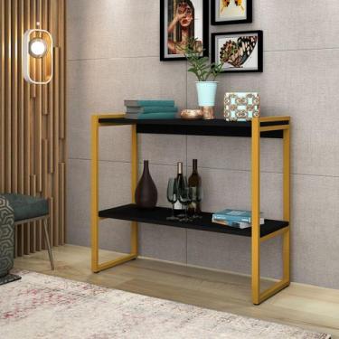 Imagem de Aparador Industrial Hall de Entrada Adega Ísis Com Duas Prateleiras Pé