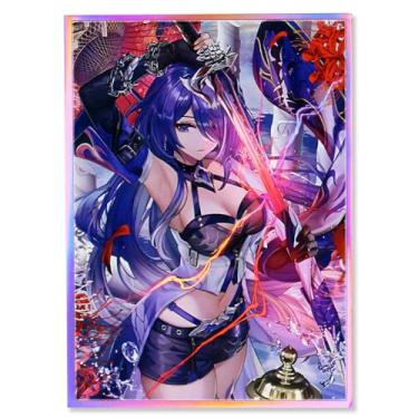 Imagem de Cartões holográficos de tamanho padrão 60ct 67 x 92 mm para MTG/TCG/PTCG Art Anime Printing Card Sleeves Protector (Acheron)