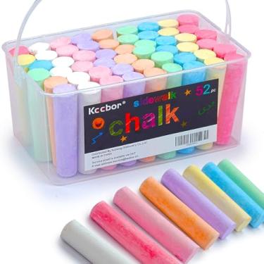Imagem de Giz Sidewalk Keebor, 52 peças, 8 cores Jumbo Giz, Giz não tóxico para crianças e adultos, Pintura em lousa, quadro-negro, playground, calçada ao ar livre