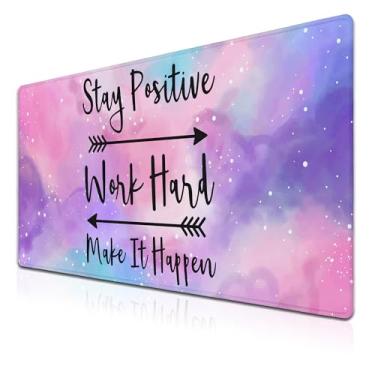 Imagem de Samgula Tapete de mesa de jogos grande mouse pad para jogos feminino tapete de mesa de escritório extra grande mouse pad base de borracha antiderrapante 90 x 39 cm para escritório de jogos, fique