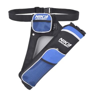 Imagem de SHENG-RUI Aljava de quadril para flechas, 3 tubos ajustáveis de nylon para prática de arco recurvo e composto para jovens e adultos.