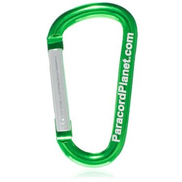 Imagem de Mosquetão Paracord Planet em forma de D com interloque de alumínio – ao ar livre, caminhadas, mochilão, escalada, chaveiro e mais, Verde, 2 Pack