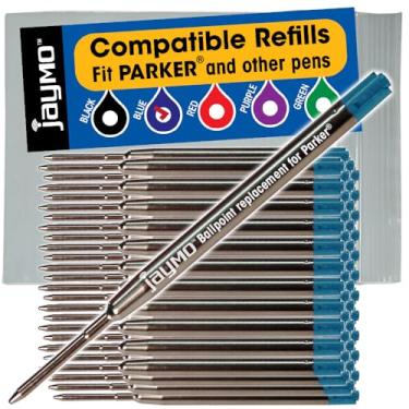 Imagem de Pacote com 6 refis Parker Ballpoint compatíveis, Blue Parker 48, Parker Pen