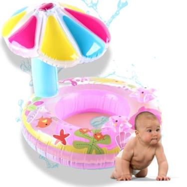 Imagem de Boia Bote Cogumelo Infantil Com Fralda Inflável Até 4 Anos - Premium (Rosa)