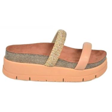 Imagem de Sandalia Papete Moleca Feminina Birk Conforto Chinelo Nude (Nude, BR, Adulto, Numérico, 34)