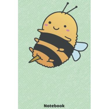 Imagem de Notebook: 120 lined pages. Journal with cute flying bumblebee. Gift idea for kids and friends, who loves flowers, gardening, nature and kawaii art and ... to-dos, notes, wishes or recipes in a book.