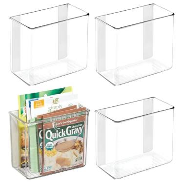 Imagem de Caixa organizadora adesiva iDesign – Pendurar sem danos para cozinha, banheiro ou escritório – Conjunto de 4 – Transparente