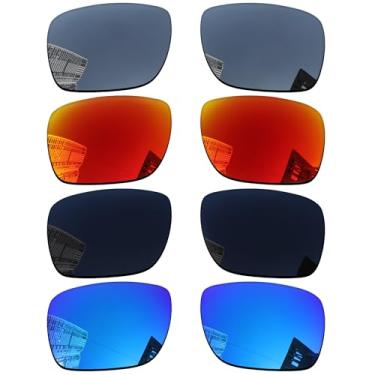 Imagem de Acefrog Lentes polarizadas de 1,8 mm compatíveis com óculos de sol Oakley RayBan RB4165 de 54 mm, material atualizado, policarbonato 4 pares preto escuro + prata estrela + céu de inverno + laranja
