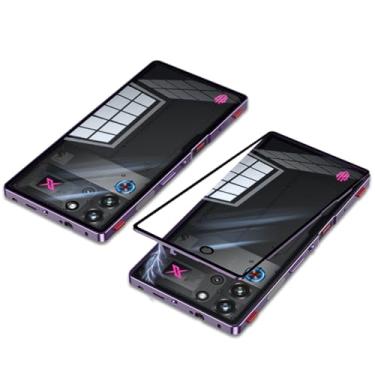 Imagem de QUIETIP Capa compatível com Red Magic 10 Pro e 10S Pro com protetor de tela, moldura de metal + capa traseira de vidro temperado transparente, roxa