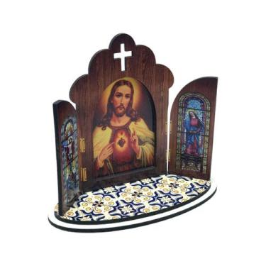 Imagem de Capela Capelinha Portuguesa Em Mdf Sagrado Coração De Jesus - FORNECED