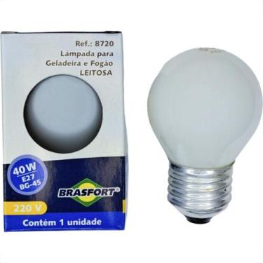 Imagem de Lampada Para Geladeira/Fogao/Lustre Brasfort 40Wx220V. Leitosa - BRASF
