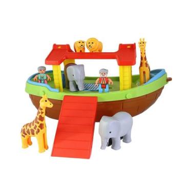 Imagem de Arca de Noé Brinquedo para Montar com Bonequinhos e Animais - Maral