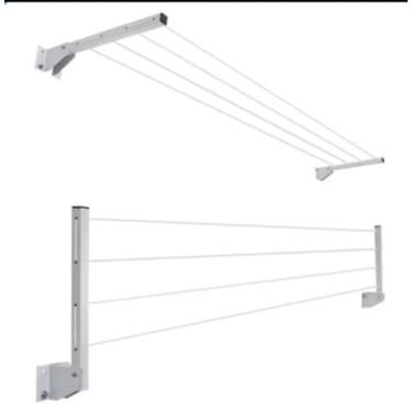 Imagem de Varal Articulado de Alumínio - 20m de Cabos de Aço Encapado