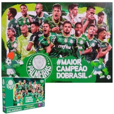 Imagem de Quebra Cabeça Palmeiras Time Verdão Porco Futebol 200 Pçs - Mimo, Colo