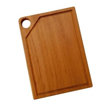 Imagem de Tábua De Carne Corte Legumes Cozinha Madeira Maciça Leve "Furo" - Lign