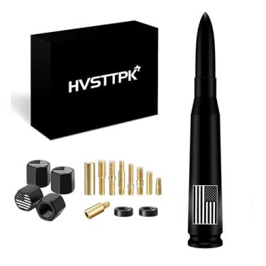 Imagem de HVSTTPK Antena de carro universal para GM Chevy Silverado 1500 2500 3500 Ford F150 F250 F350 - Preto fosco, resistente e seguro para lavagem de carro