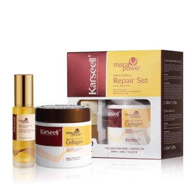 Imagem de Conjunto Karseell Collagen para Cabelo - Máscara Capilar e Óleo de Arg