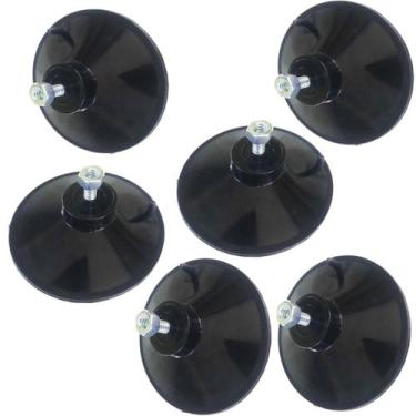 Imagem de Kit com 6 Ventosas De Silicone 90mm Alta Fixação 9cm com Parafuso E Po