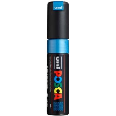 Imagem de Posca marcador 8K em azul metálico, canetas Posca para materiais de arte, material escolar, arte rupestre, tinta de tecido, marcadores de tecido, caneta de tinta, marcadores de arte, marcadores de
