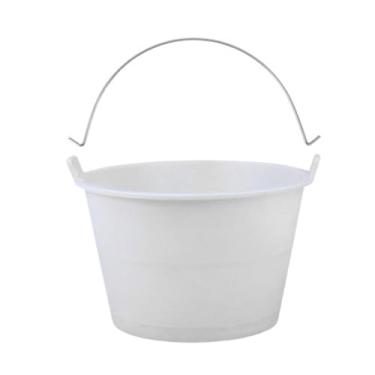 Imagem de YsXoWiui Balde de cimento Nylon pesado robusto transportador fácil, alça portátil, recipiente de balde para plantio de água areia, Branco, 18cmx28cm