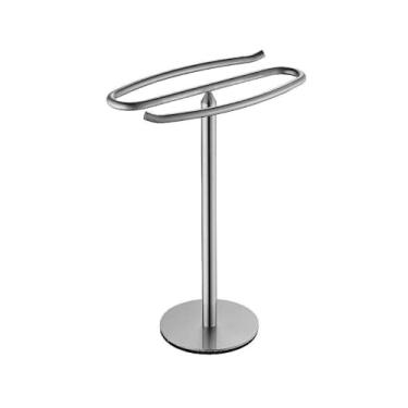 Imagem de Toalheiro de chão Toalheiro vertical de bancada para cozinha, toalheiro móvel de mesa, armazenamento, rack suspenso de aço inoxidável 304 Toalheiro independente(Silver)