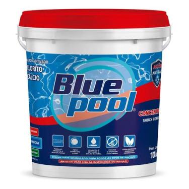 Imagem de Balde De Cloro Granulado Estabilizado Balde 10kg Hipo Cálcio Shock Blu