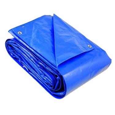 Imagem de Lona Azul 3x3m Cobertura Impermeável Multiuso 250 Micras Com Ilhós - B