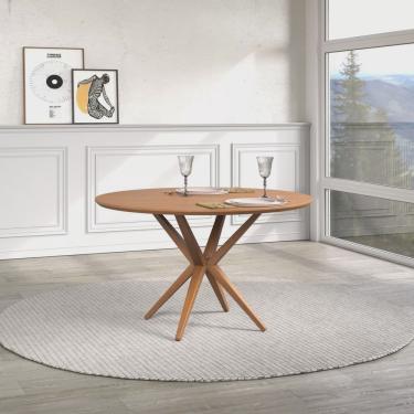 Imagem de Mesa de Jantar Redonda Madeira Maciça 0,90m 4 Lugares Eva