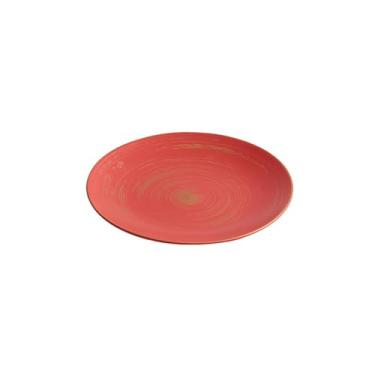 Imagem de Prato esmaltado dourado vermelho esmaltado, prato de cerâmica para carne ocidental - 25,4 cm