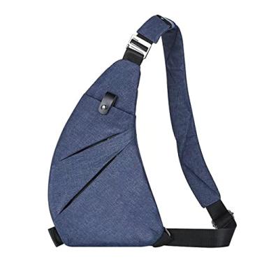 Imagem de Qidelong Bolsa tiracolo - Mochila tiracolo antifurto no peito, bolsa de bolso pessoal leve para homens e mulheres, Azul, One Size, Casual