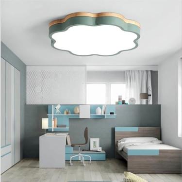 Imagem de Lustre de escada com luz de teto LED regulável, 23,6 polegadas, moderno, minimalista, em forma de flor, madeira, metal e acrílico, luz de teto embutida para corredor, hall de entrada, closet