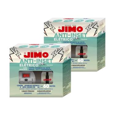 Imagem de Kit Jimo Com 2 Repelente Elétrico Líquido Bivolt Kit com Aparelho + Refil 28ml Proteção Para Quarto Sala Escritório